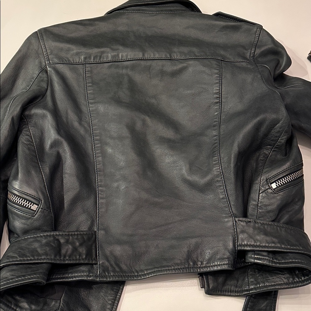 All Saints Wyatt Zip Biker Jacket Size US 2 UK 6 EU 34 - Picture 8 of 8